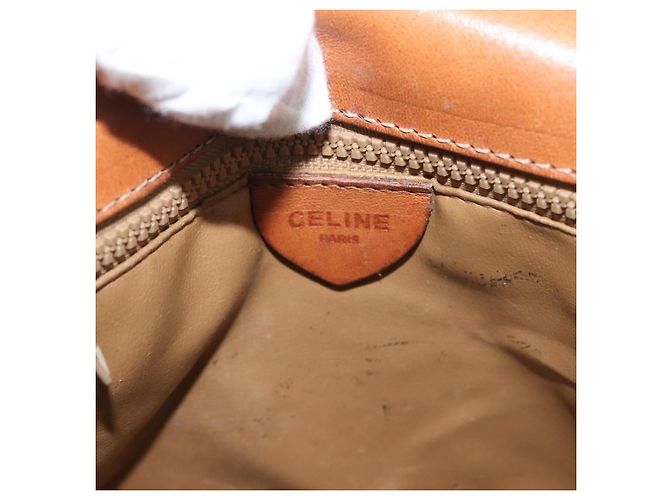Céline CELINE Macadam Canvas Schultertasche PVC Beige Gold Auth LNZ975 Golden - Ansicht 18