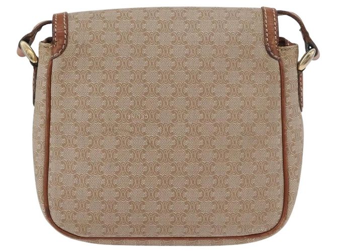 Céline CELINE Macadam Canvas Schultertasche PVC Beige Gold Auth LNZ975 Golden - Ansicht 2