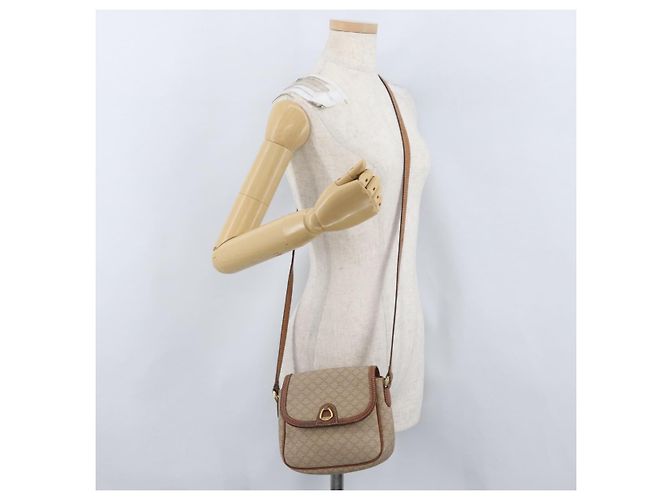 Céline CELINE Macadam Canvas Schultertasche PVC Beige Gold Auth LNZ975 Golden - Ansicht 23
