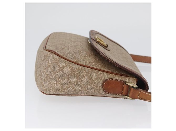 Céline CELINE Macadam Canvas Schultertasche PVC Beige Gold Auth LNZ975 Golden - Ansicht 3
