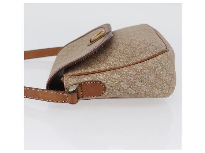 Céline CELINE Macadam Canvas Schultertasche PVC Beige Gold Auth LNZ975 Golden - Ansicht 4