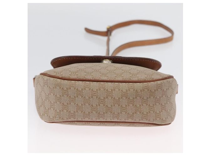 Céline CELINE Macadam Canvas Schultertasche PVC Beige Gold Auth LNZ975 Golden - Ansicht 5
