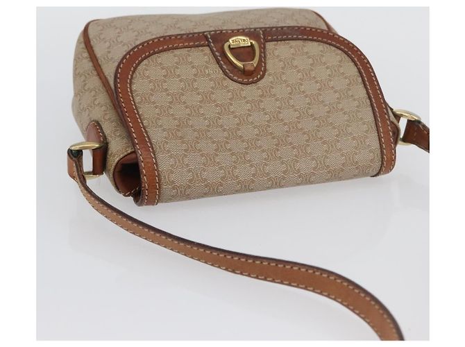 Céline CELINE Macadam Canvas Schultertasche PVC Beige Gold Auth LNZ975 Golden - Ansicht 6