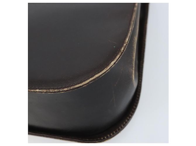 Salvatore Ferragamo Borsa a Spalla Gancini in Pelle Marrone Scuro Oro Auth LNZ544 D'oro - vista 15
