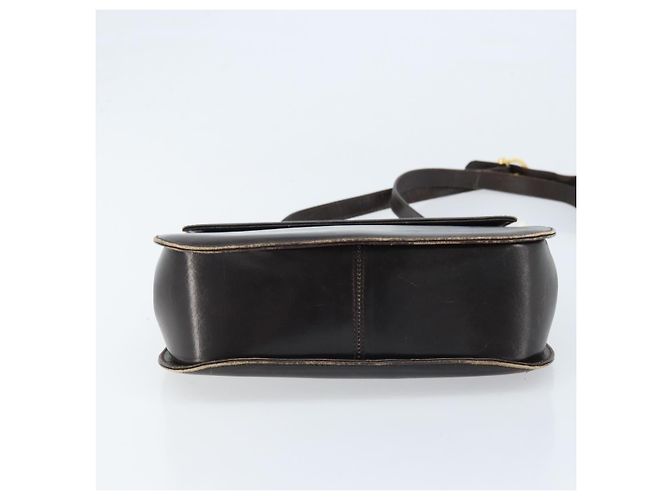 Salvatore Ferragamo Borsa a Spalla Gancini in Pelle Marrone Scuro Oro Auth LNZ544 D'oro - vista 5