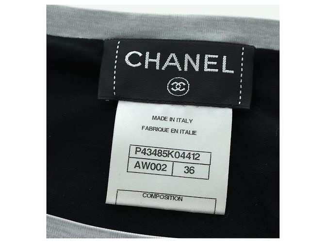 CHANEL CC Tops Rayón Talla 36 Plata CC Auth am10856V - vista 12