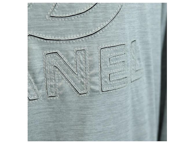 CHANEL CC Tops Rayón Talla 36 Plata CC Auth am10856V - vista 6