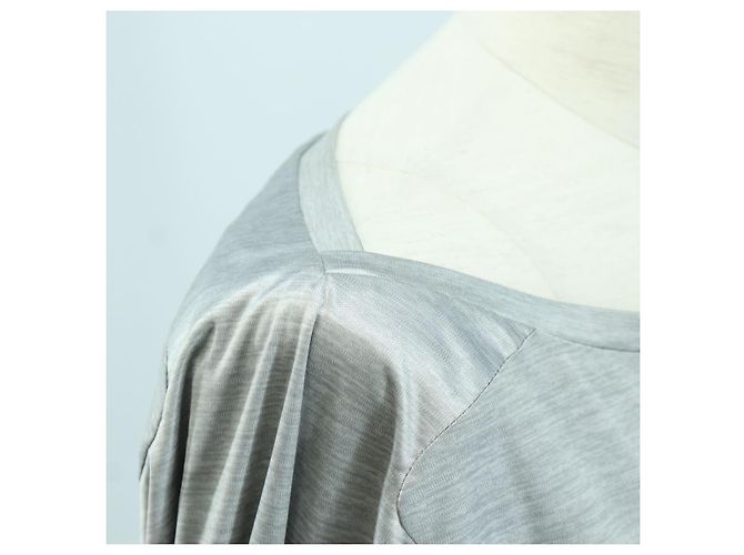 CHANEL CC Tops Rayón Talla 36 Plata CC Auth am10856V - vista 8
