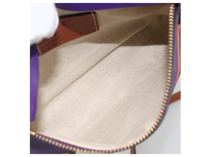 Borsa a spalla in pelle LOEWE John Allen Collaboration Viola Oro Auth ARZ442M D'oro Porpora - vista 10