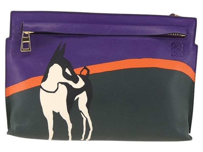 Borsa a spalla in pelle LOEWE John Allen Collaboration Viola Oro Auth ARZ442M D'oro Porpora - vista 13