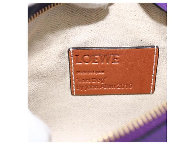 Borsa a spalla in pelle LOEWE John Allen Collaboration Viola Oro Auth ARZ442M D'oro Porpora - vista 19