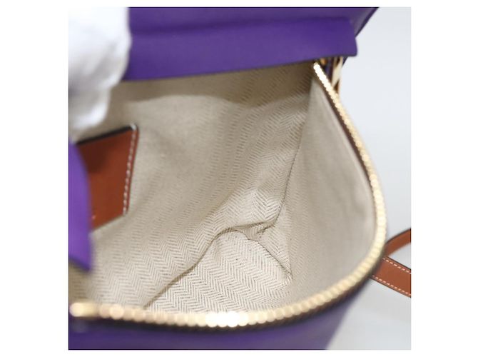 Borsa a spalla in pelle LOEWE John Allen Collaboration Viola Oro Auth ARZ442M D'oro Porpora - vista 20