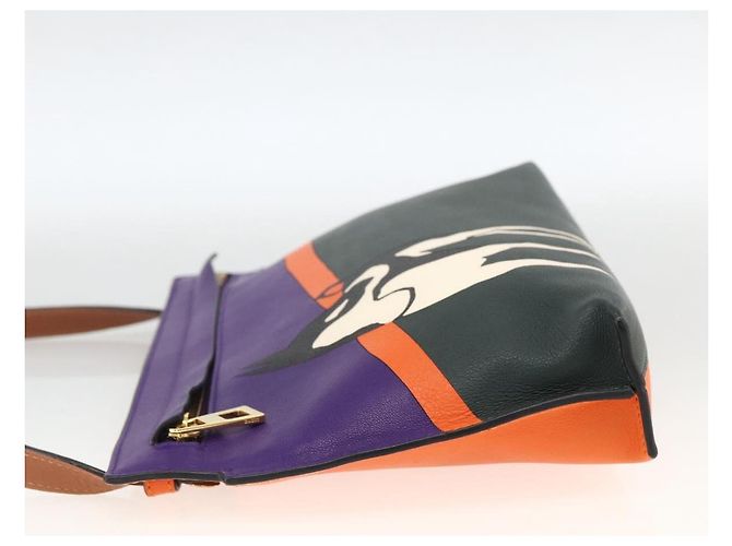 Borsa a spalla in pelle LOEWE John Allen Collaboration Viola Oro Auth ARZ442M D'oro Porpora - vista 3