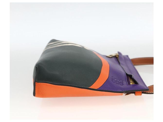 Borsa a spalla in pelle LOEWE John Allen Collaboration Viola Oro Auth ARZ442M D'oro Porpora - vista 4