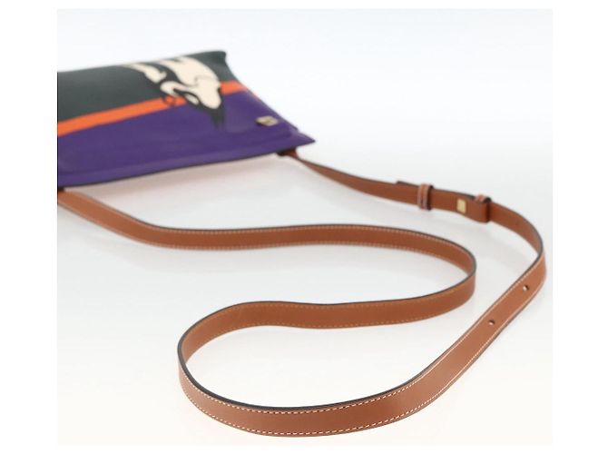 Borsa a spalla in pelle LOEWE John Allen Collaboration Viola Oro Auth ARZ442M D'oro Porpora - vista 6