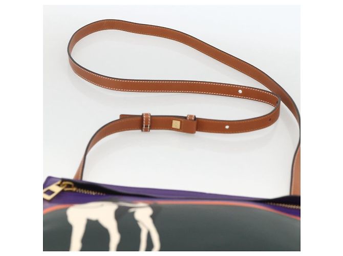 Borsa a spalla in pelle LOEWE John Allen Collaboration Viola Oro Auth ARZ442M D'oro Porpora - vista 7