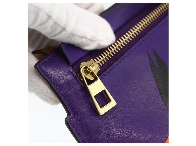Borsa a spalla in pelle LOEWE John Allen Collaboration Viola Oro Auth ARZ442M D'oro Porpora - vista 9