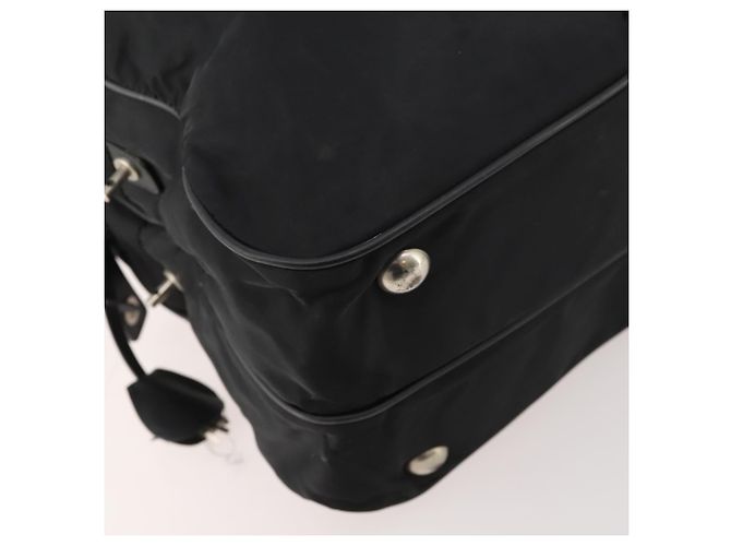 Borsa Boston Prada in nylon nero argento autentica bs33605 - vista 15