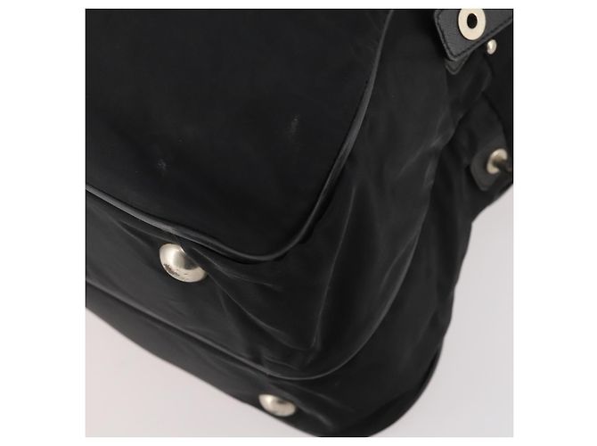Borsa Boston Prada in nylon nero argento autentica bs33605 - vista 16