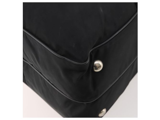 Borsa Boston Prada in nylon nero argento autentica bs33605 - vista 17