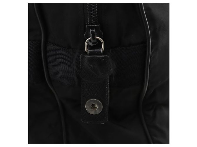 Borsa Boston Prada in nylon nero argento autentica bs33605 - vista 20