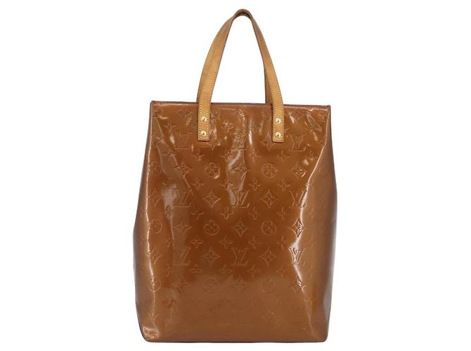 LOUIS VUITTON Monogram Vernis Reade MM Borsa a Mano Bronzo M91143 LV Auth ka3006 - vista 13