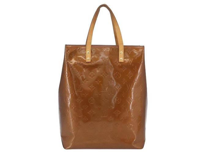 LOUIS VUITTON Monogram Vernis Reade MM Borsa a Mano Bronzo M91143 LV Auth ka3006 - vista 2