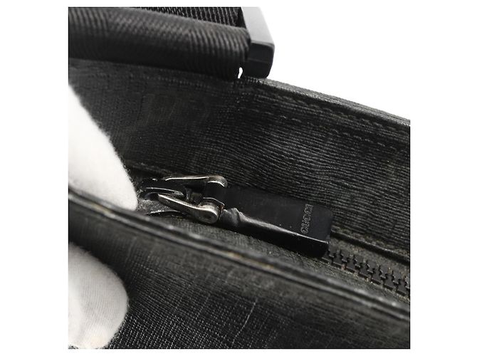 Borsa a Spalla GG Supreme in PVC Nero Argento di GUCCI 162904 Auth ka3041 - vista 10