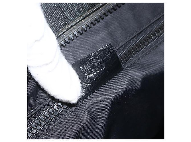 Borsa a Spalla GG Supreme in PVC Nero Argento di GUCCI 162904 Auth ka3041 - vista 12