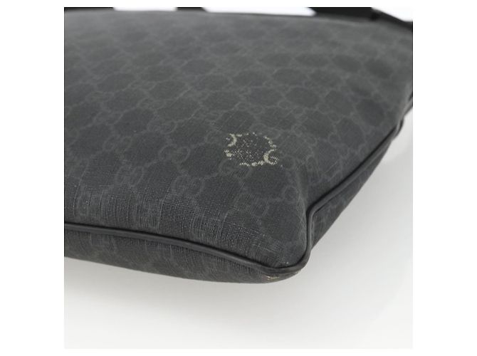 Borsa a Spalla GG Supreme in PVC Nero Argento di GUCCI 162904 Auth ka3041 - vista 15