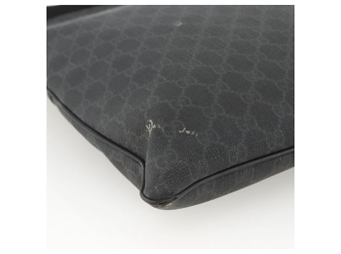 Borsa a Spalla GG Supreme in PVC Nero Argento di GUCCI 162904 Auth ka3041 - vista 16