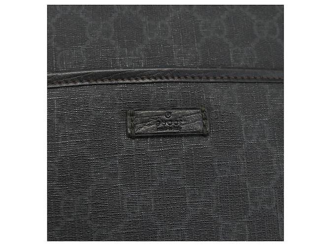 Borsa a Spalla GG Supreme in PVC Nero Argento di GUCCI 162904 Auth ka3041 - vista 17