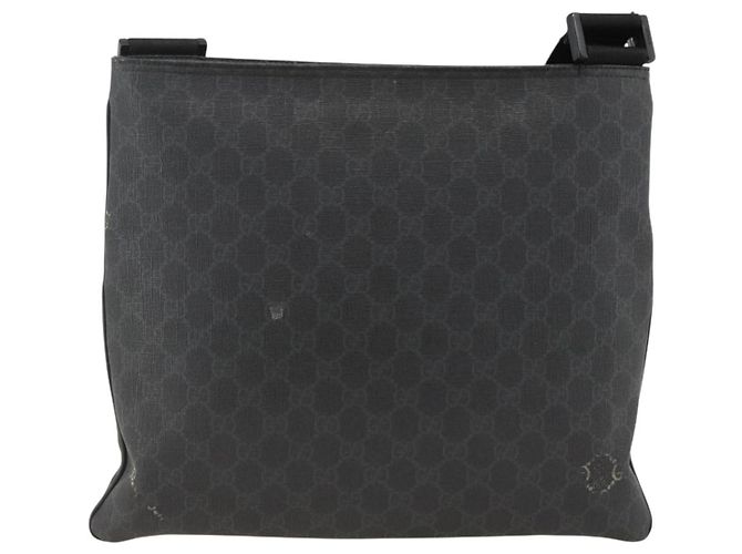 Borsa a Spalla GG Supreme in PVC Nero Argento di GUCCI 162904 Auth ka3041 - vista 2