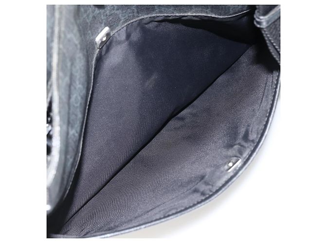 Borsa a Spalla GG Supreme in PVC Nero Argento di GUCCI 162904 Auth ka3041 - vista 23