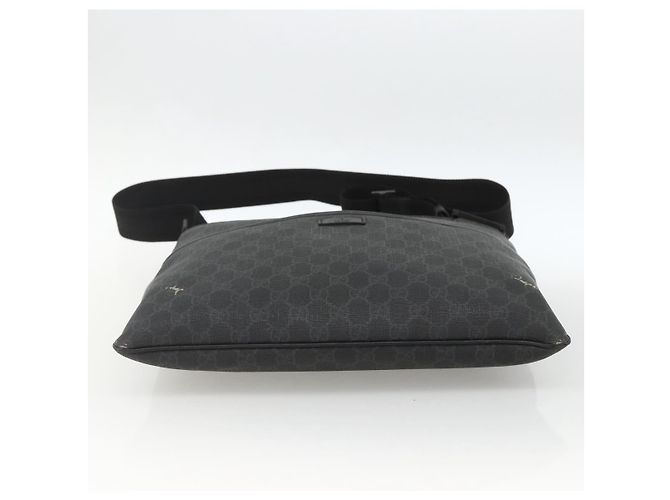 Borsa a Spalla GG Supreme in PVC Nero Argento di GUCCI 162904 Auth ka3041 - vista 5