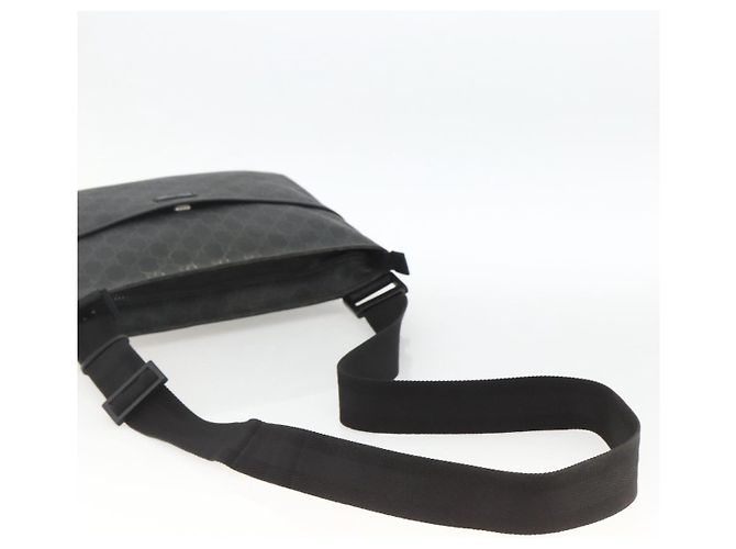 Borsa a Spalla GG Supreme in PVC Nero Argento di GUCCI 162904 Auth ka3041 - vista 7