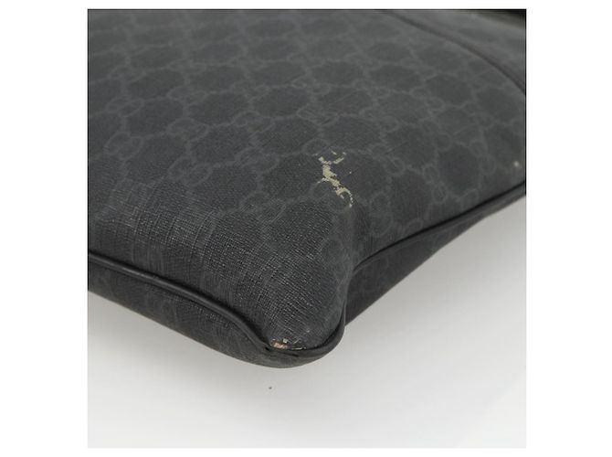 Borsa a Spalla GG Supreme in PVC Nero Argento di GUCCI 162904 Auth ka3041 - vista 9