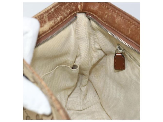 Borsa a Spalla GG Canvas Gucci Beige Argento 337598 Auth gh1763 - vista 20