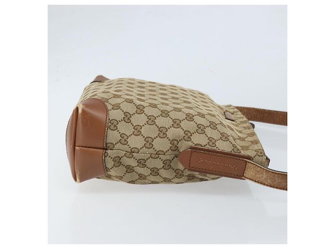 Borsa a Spalla GG Canvas Gucci Beige Argento 337598 Auth gh1763 - vista 3