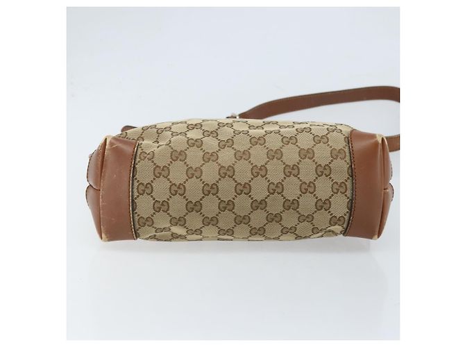 Borsa a Spalla GG Canvas Gucci Beige Argento 337598 Auth gh1763 - vista 5