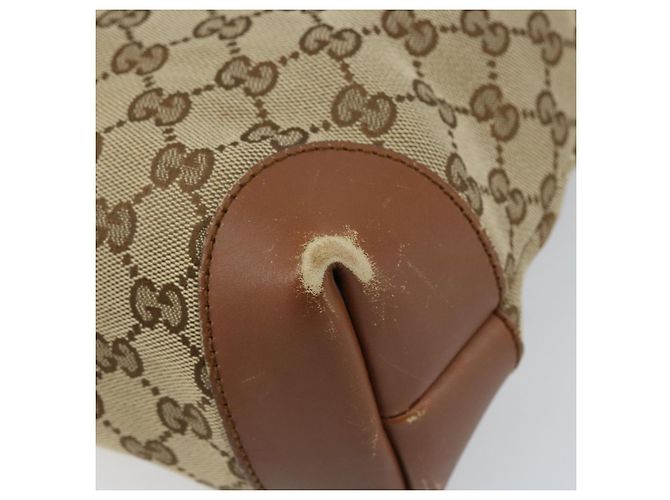 Borsa a Spalla GG Canvas Gucci Beige Argento 337598 Auth gh1763 - vista 8