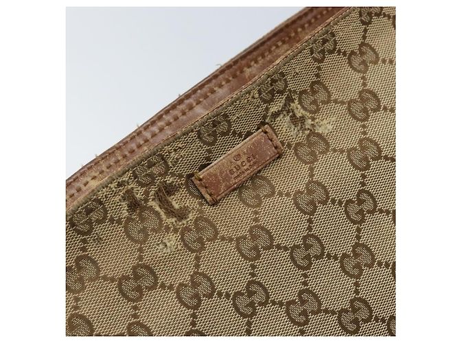 Borsa a Spalla GG Canvas Gucci Beige Argento 337598 Auth gh1763 - vista 9