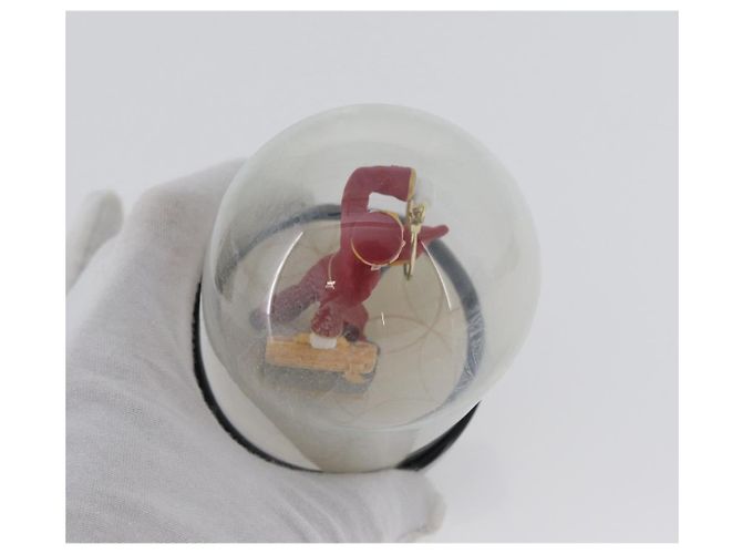 LOUIS VUITTON Snow Globe Pageboy Clear Red LV Auth 172367A - view 6