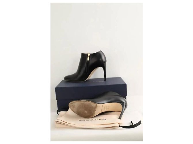 Sergio Rossi Botas de cuero negro - vista 6