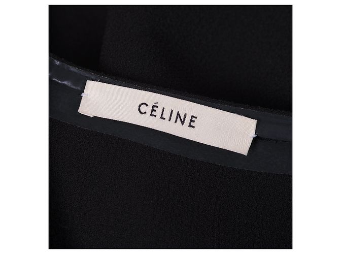 Céline Phoebe Philo Crêpe Zip Shift Kleid Schwarz - Ansicht 11