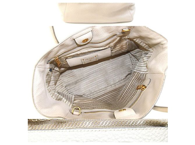 Borsa in pelle grigio chiaro Prada - vista 2