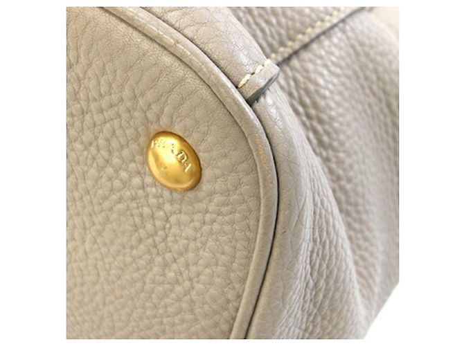 Borsa in pelle grigio chiaro Prada - vista 3