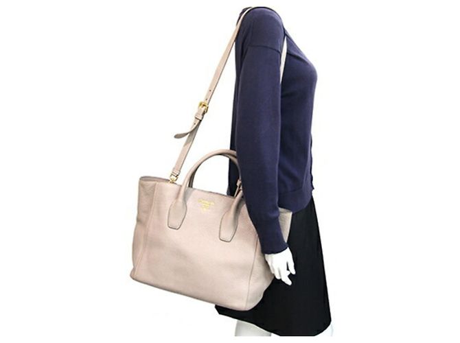 Borsa in pelle grigio chiaro Prada - vista 9