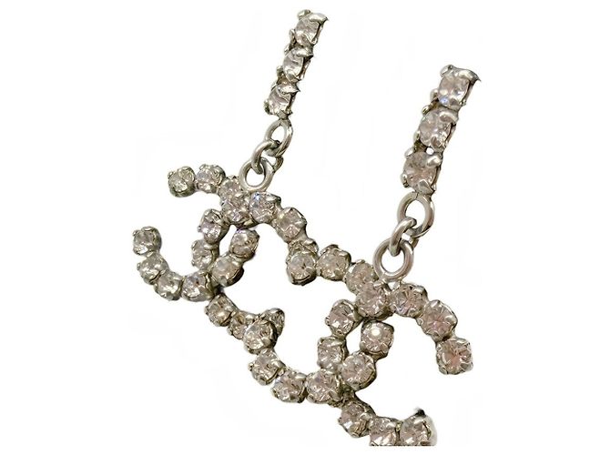 Chanel Coco Mark Strass Ohrstecker Silber - Ansicht 2