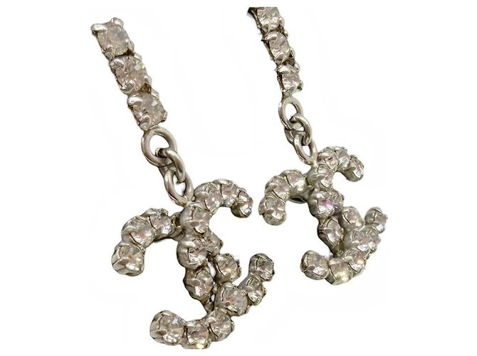 Chanel Coco Mark Strass Ohrstecker Silber - Ansicht 3